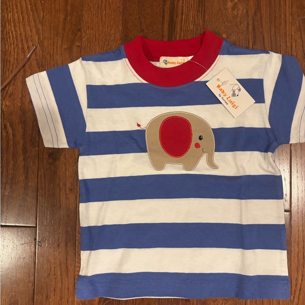 NWT Baby Luigi Striped Tee with Elephant